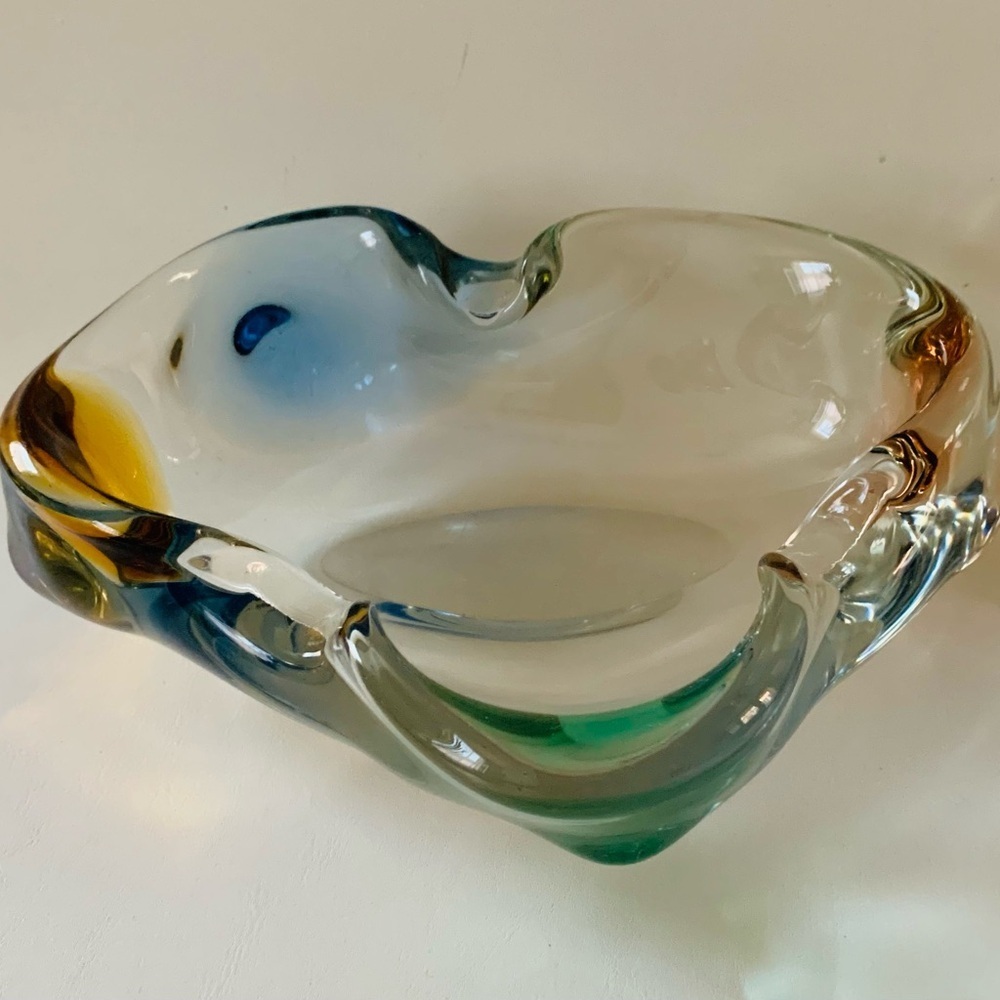 Frantisek Zemek “Rhapsody” Glass Bowl Bohemia Czech Studio Art 1950